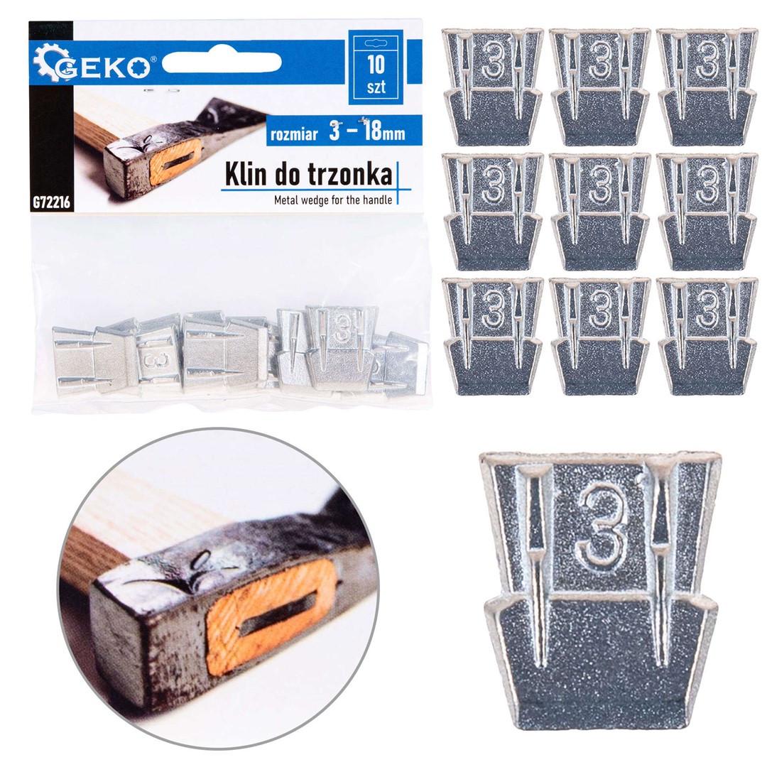 Клин GeKo для древка/молотка/молота/топорища 3х18х20 мм (G72216) - фото 2 Клин GeKo для древка/молотка/молота/топорища 3х18х20 мм (G72216) - фото 2