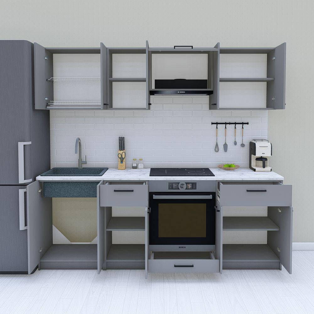 Кухня модульна готова 2,2 м 220 см Антрацит (МП35а) - фото 2 Кухня модульна готова 2,2 м 220 см Антрацит (МП35а) - фото 2