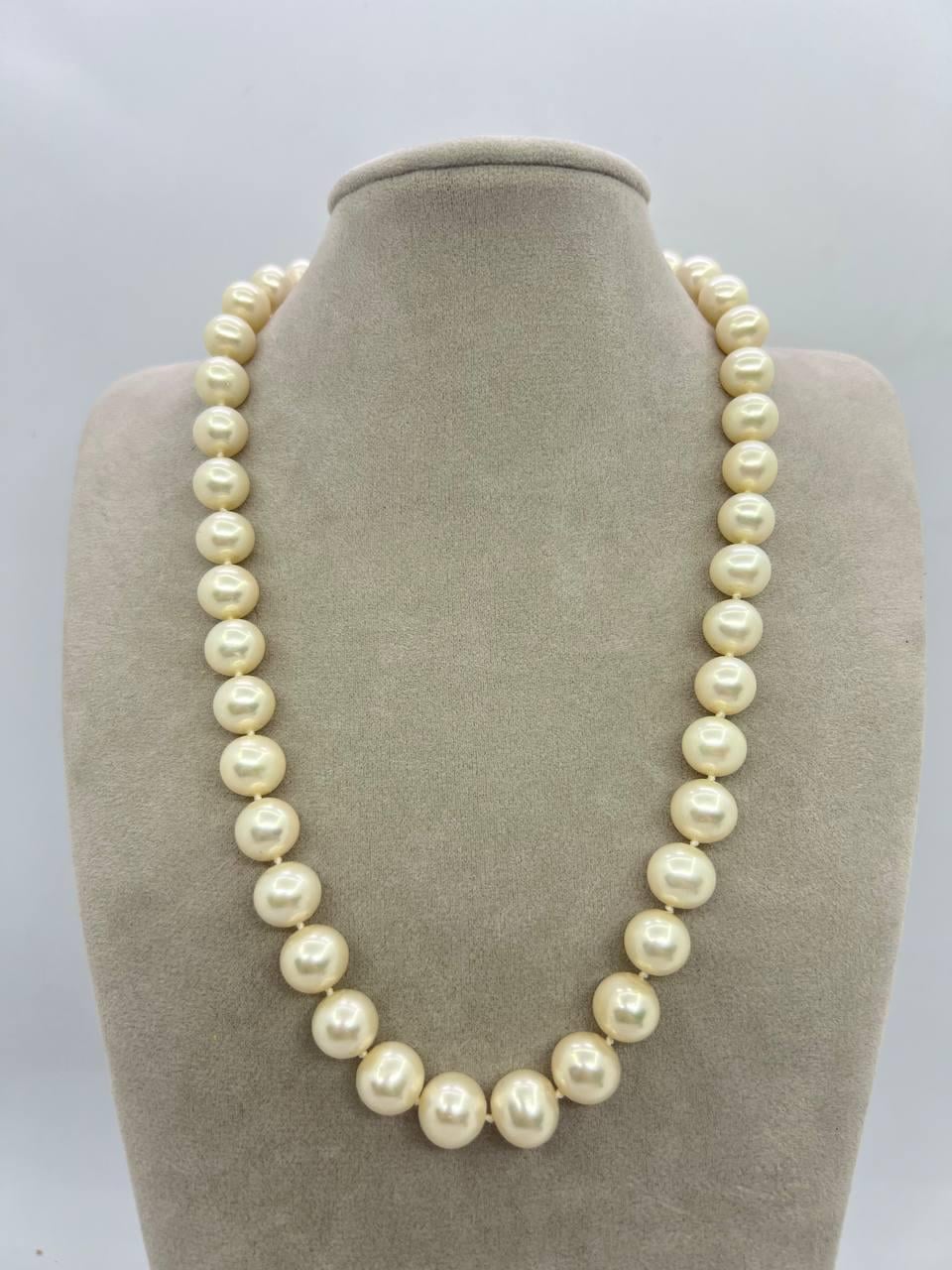 Бусы жемчуга 10 мм 42 см Белый (12059)