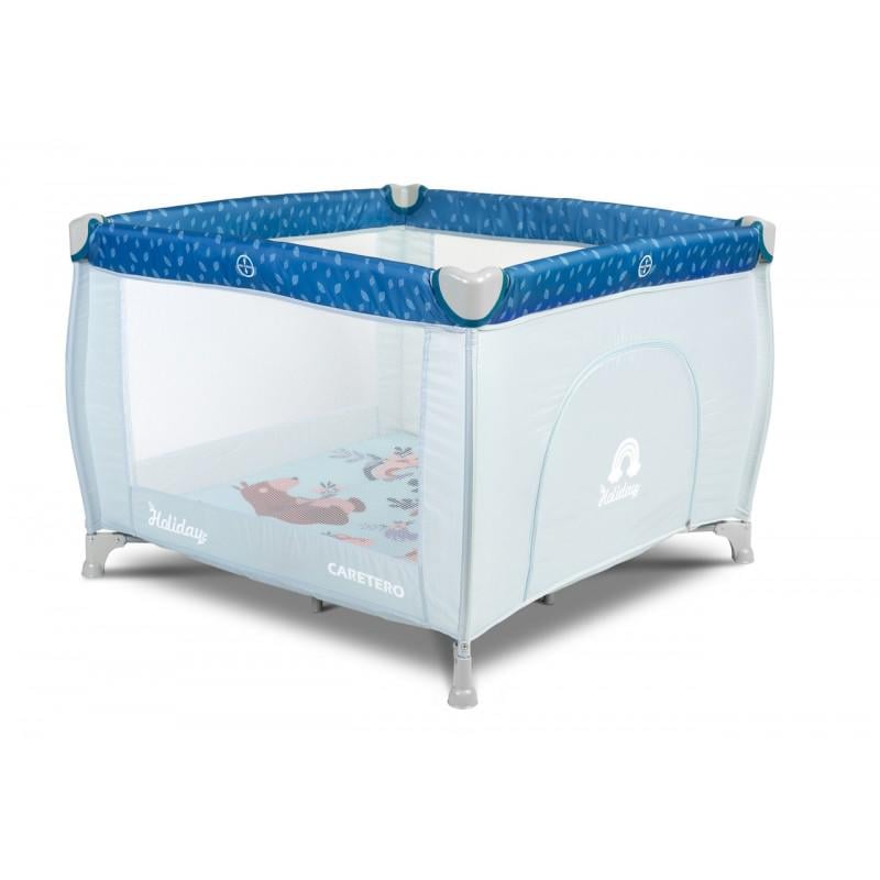 Манеж Caretero Holiday складной с боковым входом и матрасом Голубой/Синий Манеж Caretero Holiday складной с боковым входом и матрасом Голубой/Синий