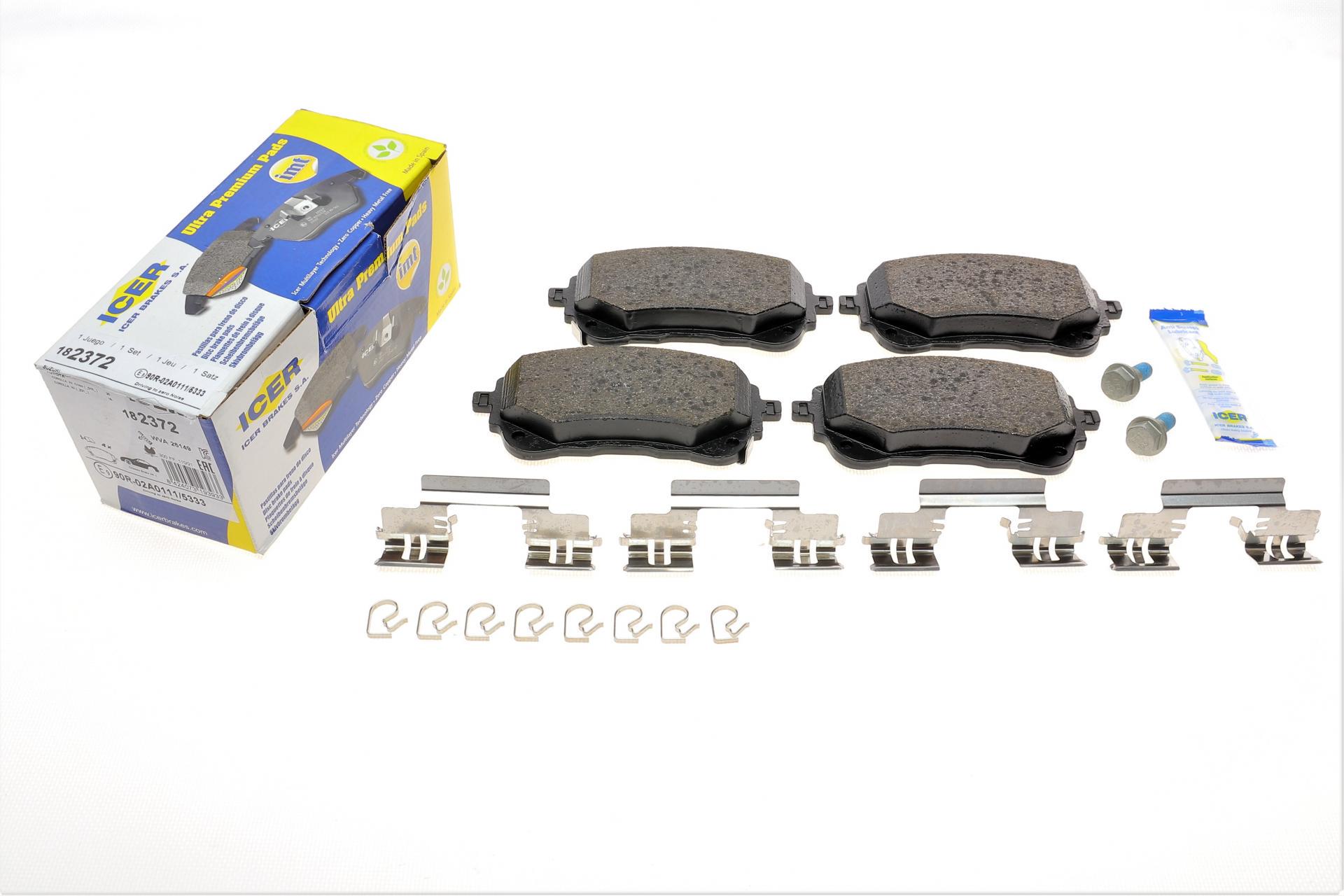 Колодки тормозные передние ICER 182372 Toyota Corolla XII 18-/Suzuki Swace 20-