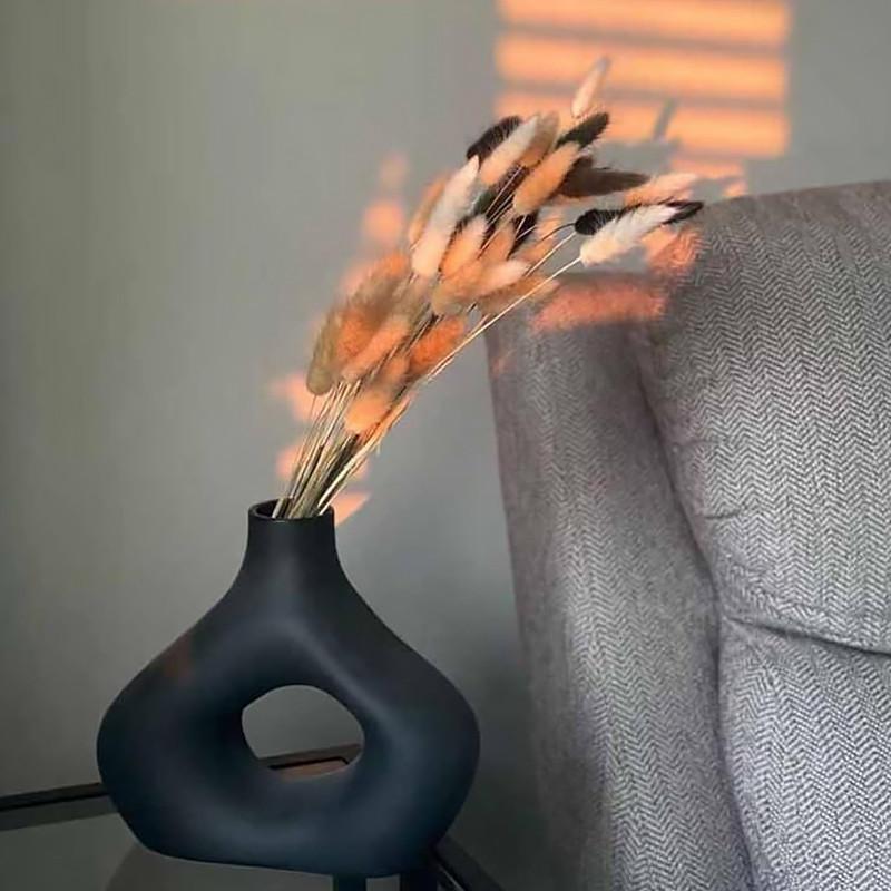 Ваза для квітів Lesko Скандинавський стиль фігурна керамічна Black (25713741) - фото 2 Ваза для квітів Lesko Скандинавський стиль фігурна керамічна Black (25713741) - фото 2