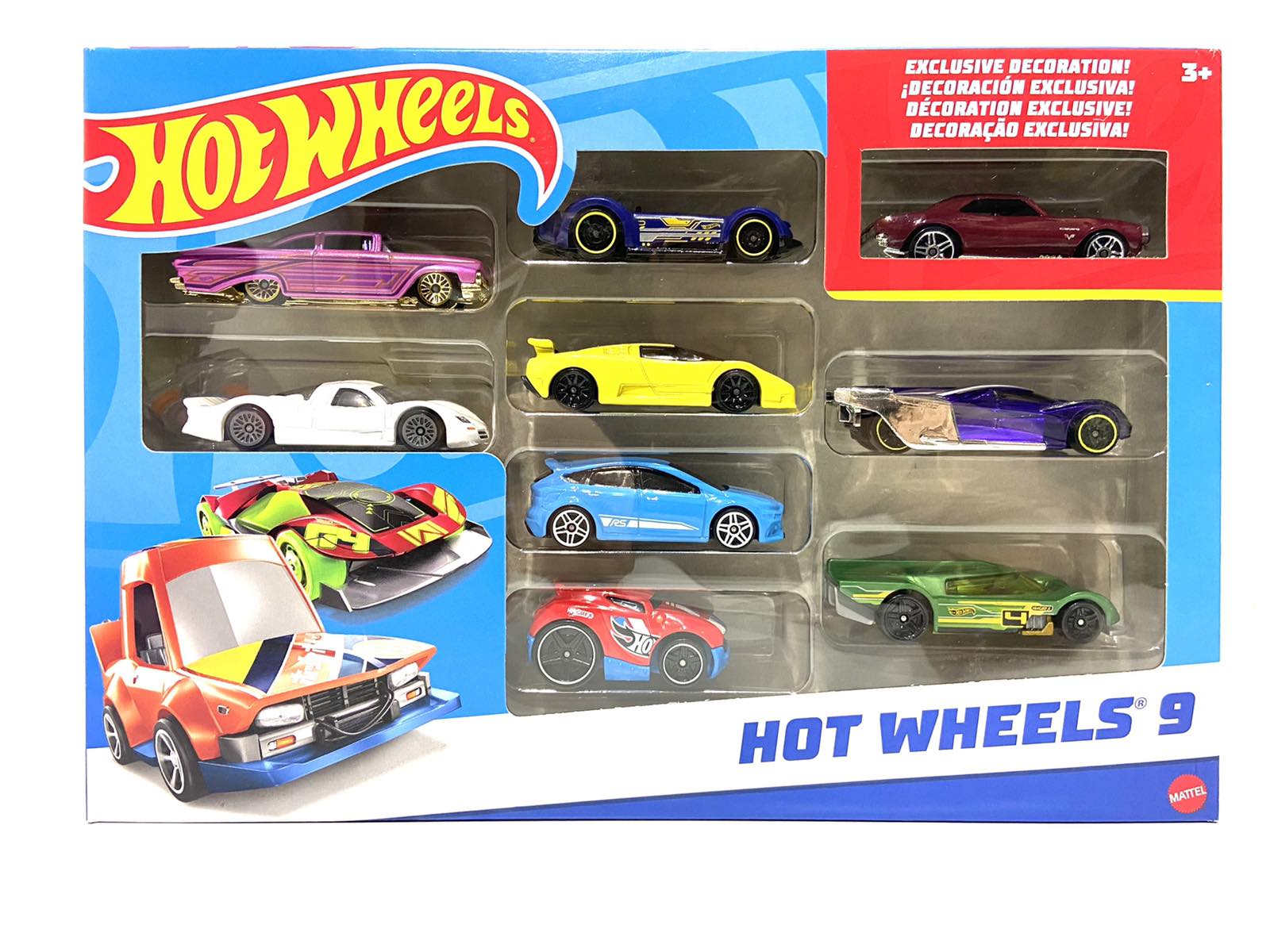 Набор машинок Mattel Hot Wheels Вид 1 в подарочной упаковке 9 шт. (X6999)