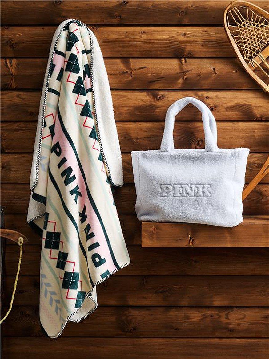 Набор сумка и плед Victoria's Secret Pink Faux-Fur Tote & Cozy-Fleece Blanket (2448124338)