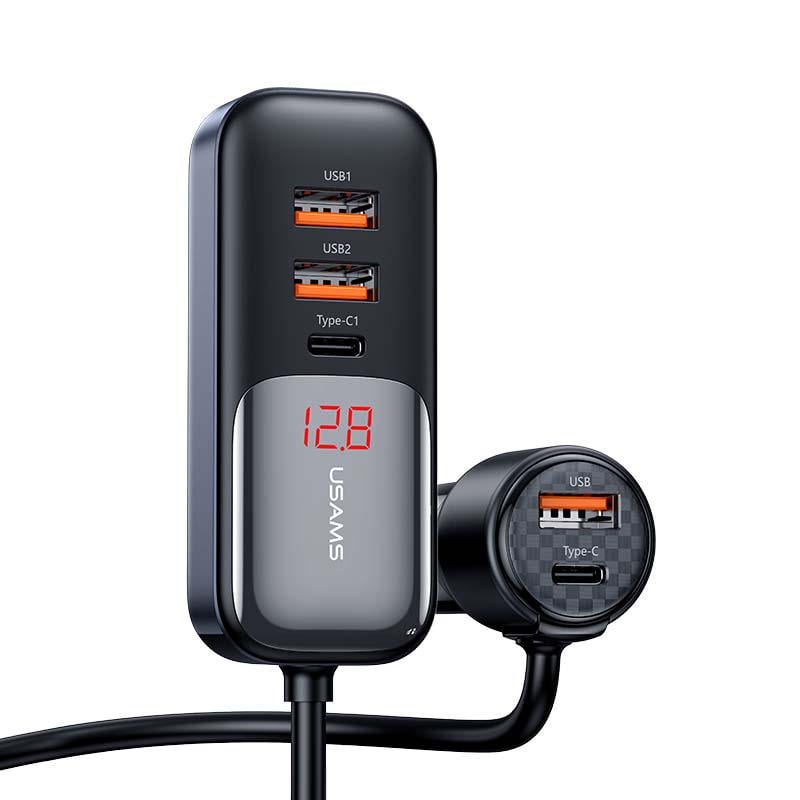 Зарядний пристрій автомобільний USAMS Digital Display Fast Car Charger US-CC213 165 Вт (CC213CC01)