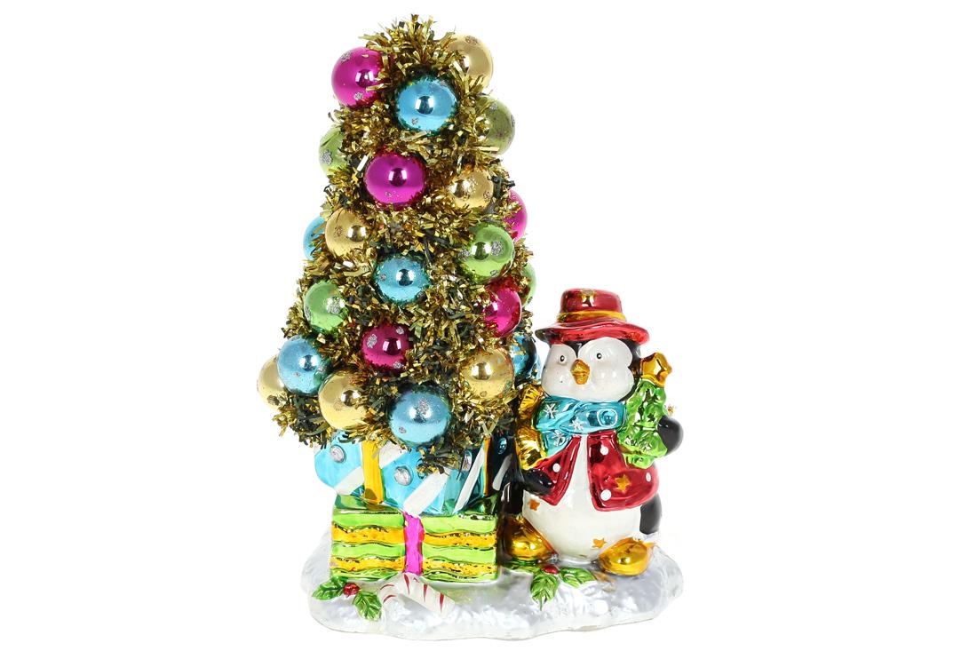 Декоративная композиция BonaDi Пингвин с елочкой (RM0-152)