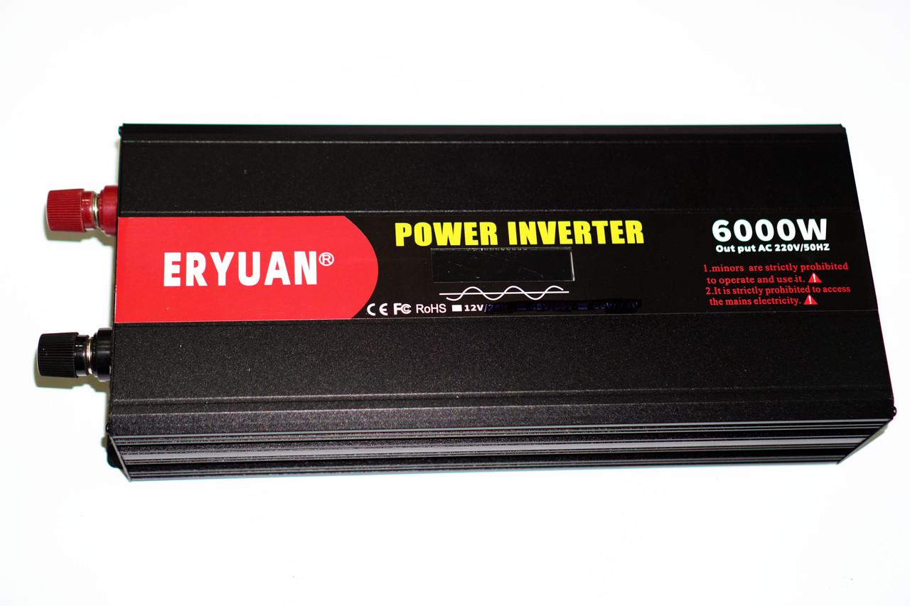 Автомобильный инвертор ERYUAN с чистой синусоидой 6000W LCD AC/DC 12V с вольтметром (17921805) - фото 6