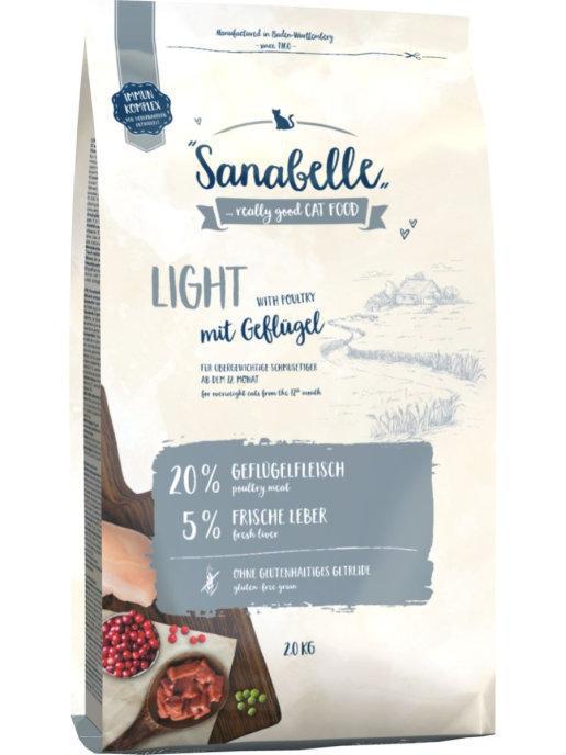 Корм сухий Sanabelle Light для кішок схильних до повноти 2 кг