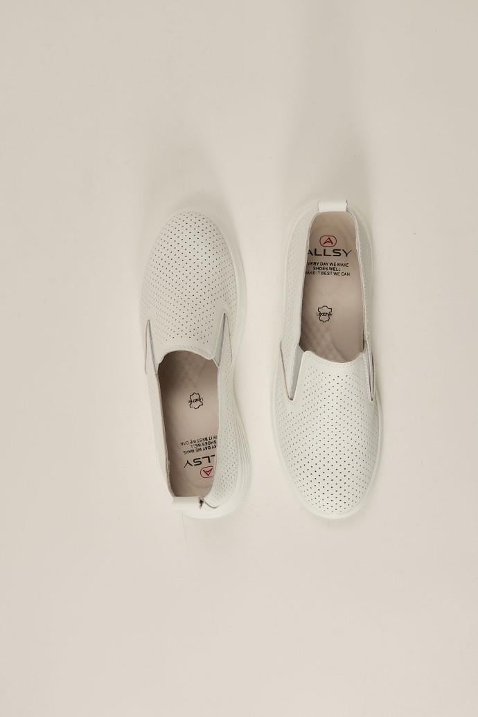 Мокасины женские ALLSY кожаные р. 41 Белый (195360) - фото 4