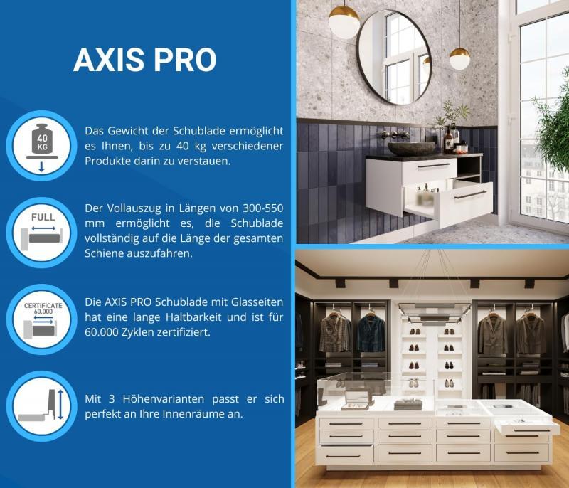 Висувна шухляда Axis Pro GLASS середній-B L 500 мм H 120 мм Графіт (PB-AXISPRO-GLASS-KPL500B) - фото 4 Висувна шухляда Axis Pro GLASS середній-B L 500 мм H 120 мм Графіт (PB-AXISPRO-GLASS-KPL500B) - фото 4