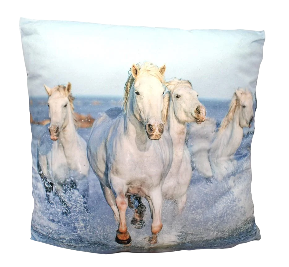 Подушка декоративная на молнии Carmani Лошади 45х45 см (021-1802) Подушка декоративная на молнии Carmani Лошади 45х45 см (021-1802)