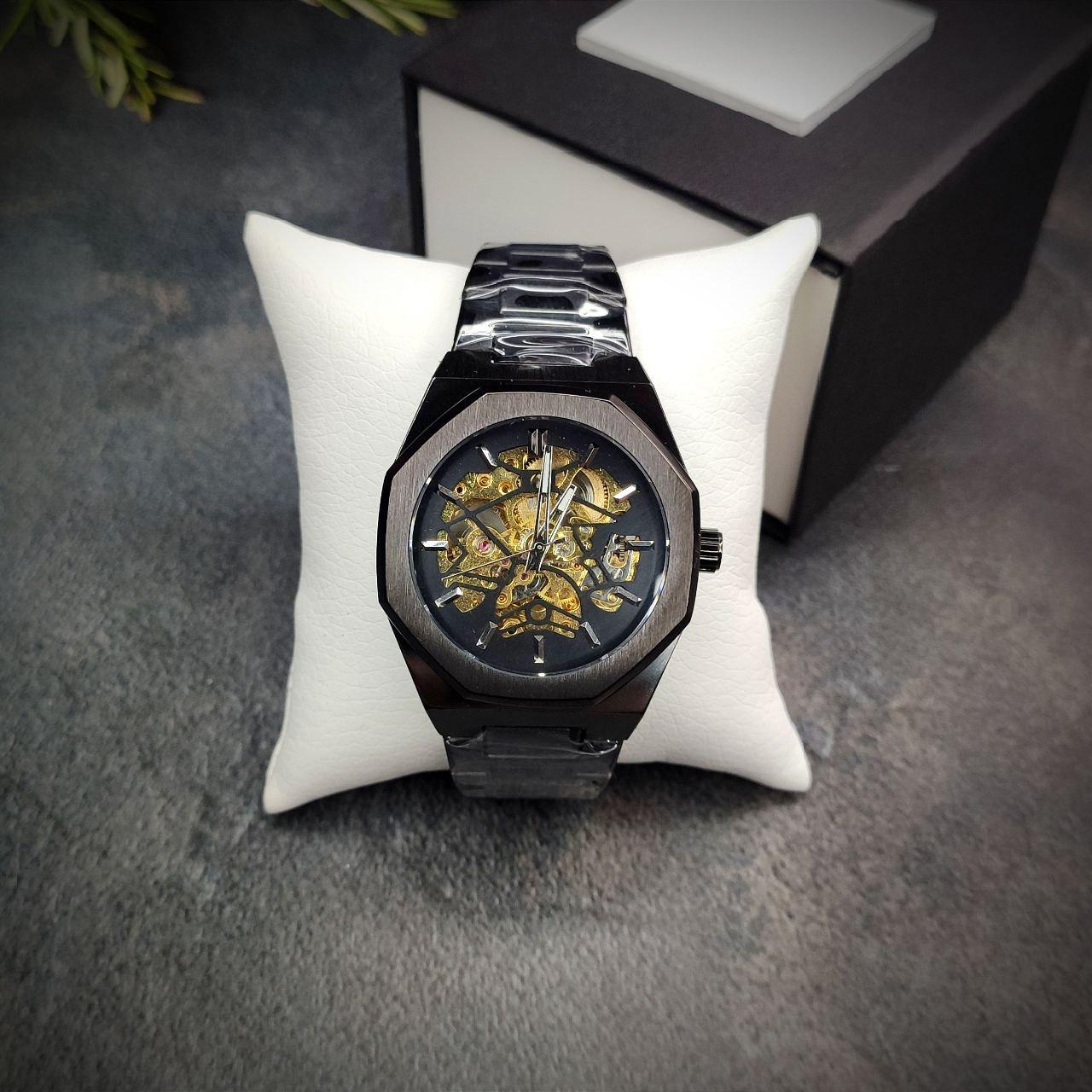 Чоловічий годинник механічний Forsining 8198 Black