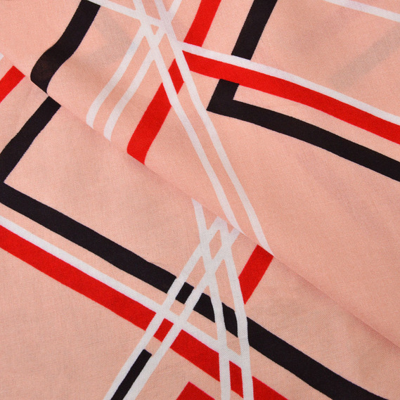 Ткань штапель IDEIA Румба 1,5 м Персиковый/Геометрия (2200004172811)