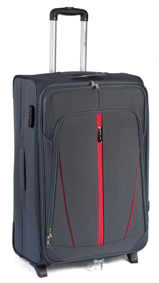 Чемодан тканевый Wings 1706 средний 2 колеса Серый (Vt00047)