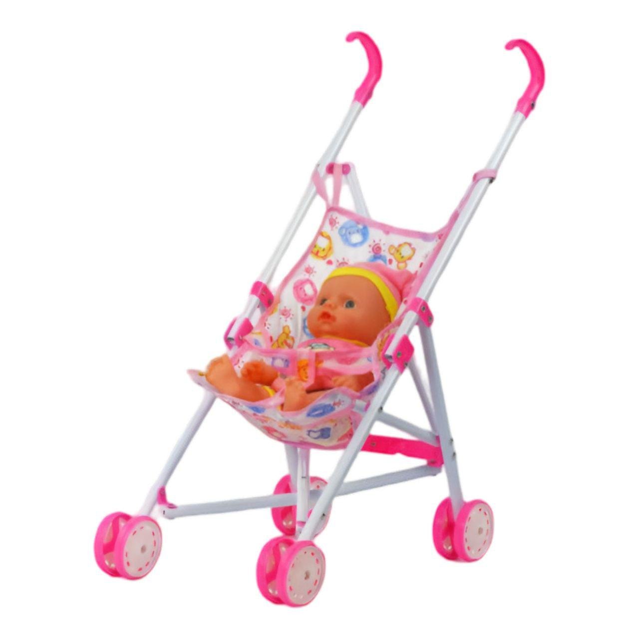 Візок з пупсом L 8037 B1 28 см Фіолетовий (28795011) Візок з пупсом L 8037 B1 28 см Фіолетовий (28795011)