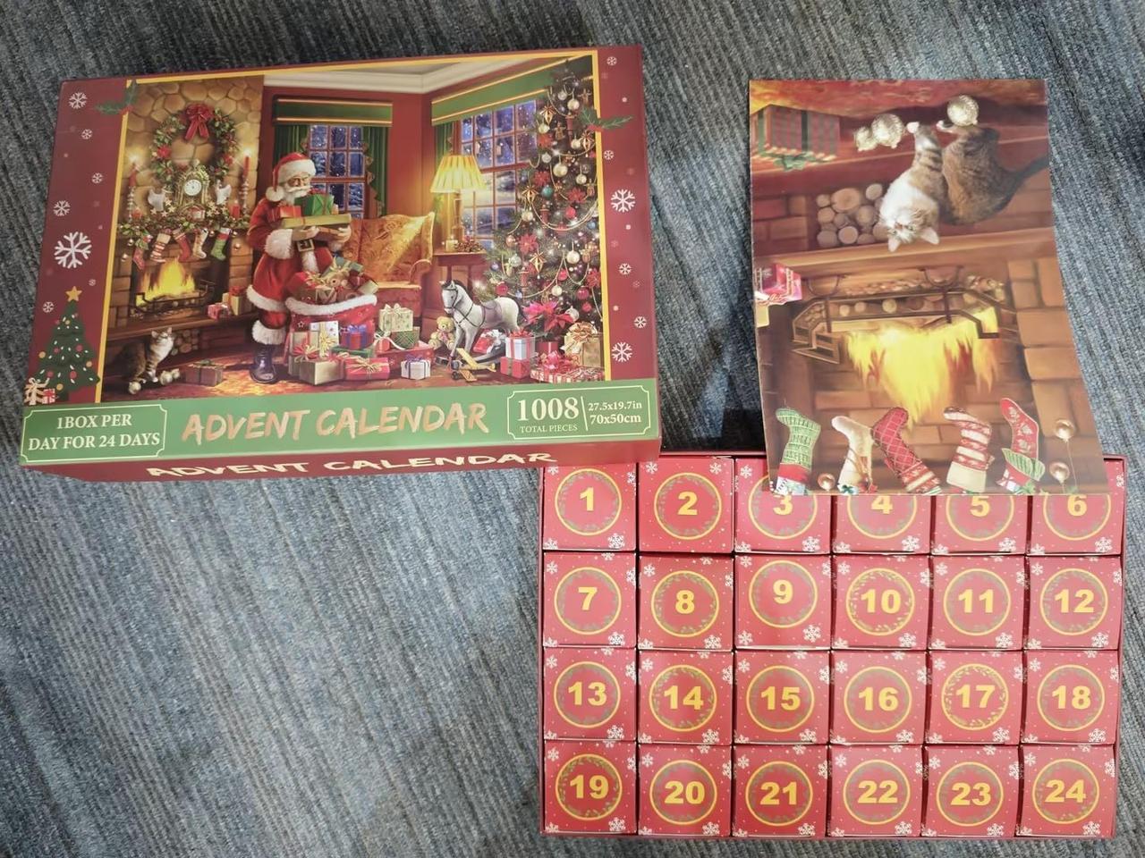 Адвент-календарь рождественский пазл 24 коробки по 1008 деталей