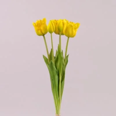 Букет тюльпанов искуссвтенных Flora из латекса Желтый (72739)