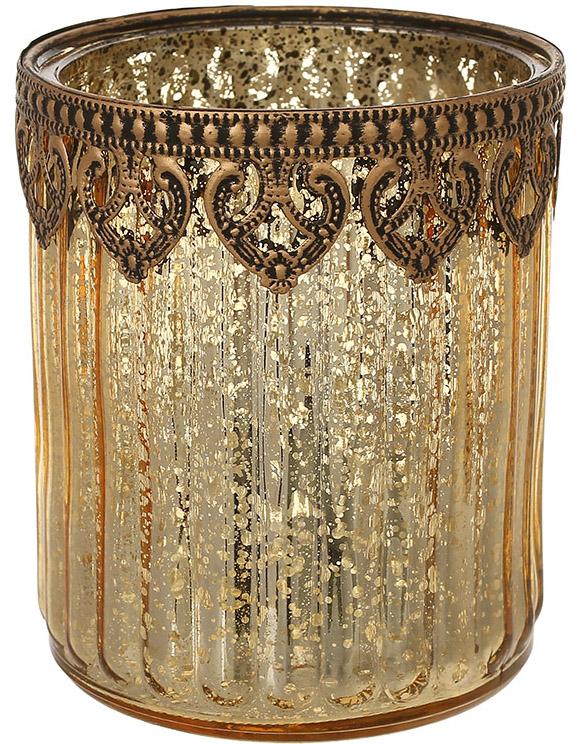 Свічник скляний Antique 10 см Античне золото Свічник скляний Antique 10 см Античне золото