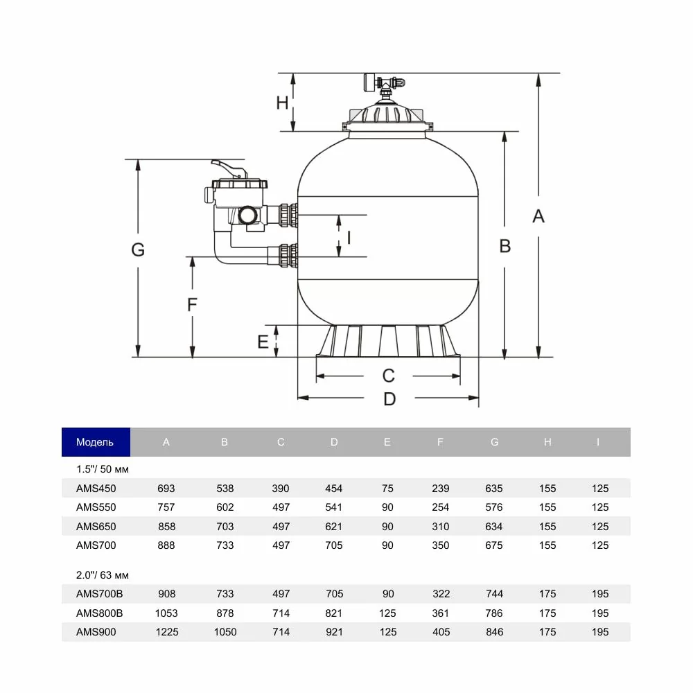 Фильтр Aquaviva MSD800 D800 25 м3/ч (33428) - фото 4