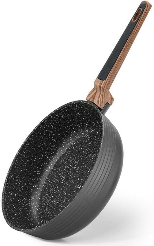 Сковорода глубокая Fissman Diamond с 5-слойным антипригарным покрытием 24 см Черный