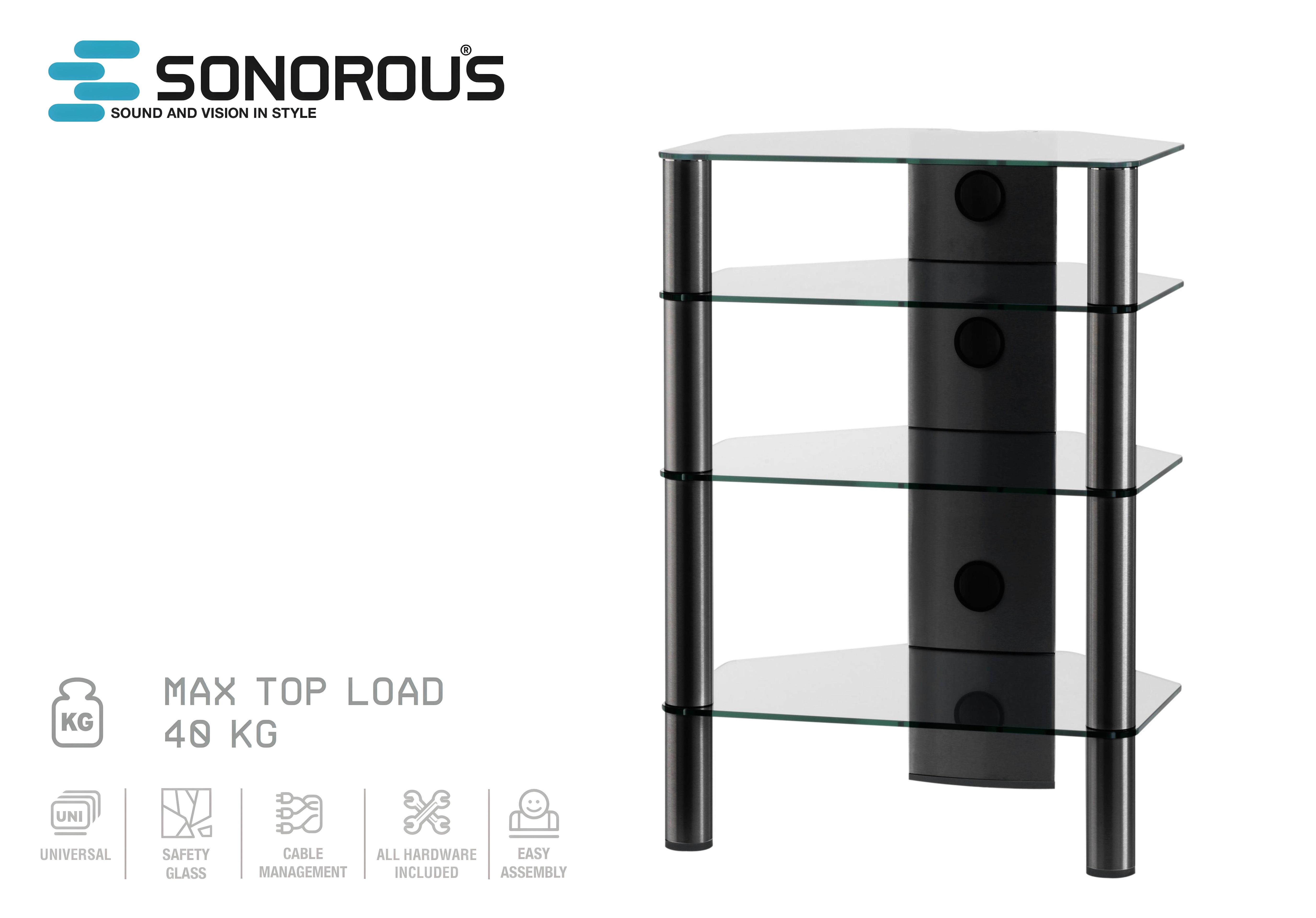 Подставка для AV аппаратуры Sonorous RX 2140-C-HBLK 60x50x86 см Черный (2142) - фото 2