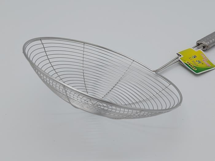 Сито шумовка из нержавеющей стали с длинной ручкой L 40 см d 19 см (17431) - фото 2