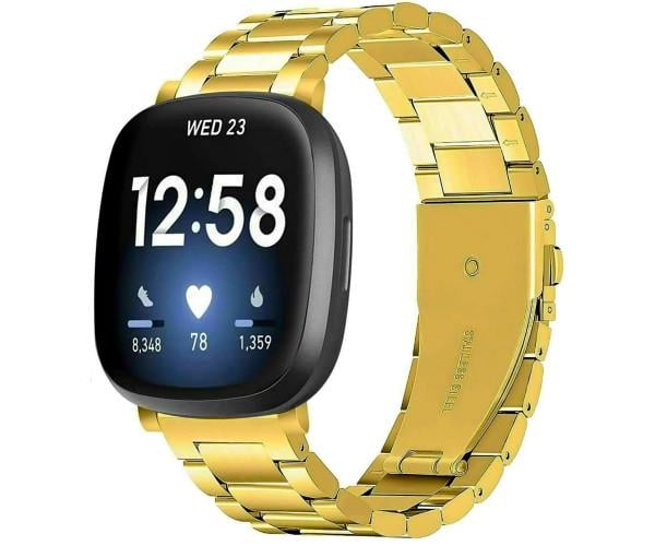 Ремінець металевий із чохлом Metal Classic для Fitbit Versa 3/4 Золотий