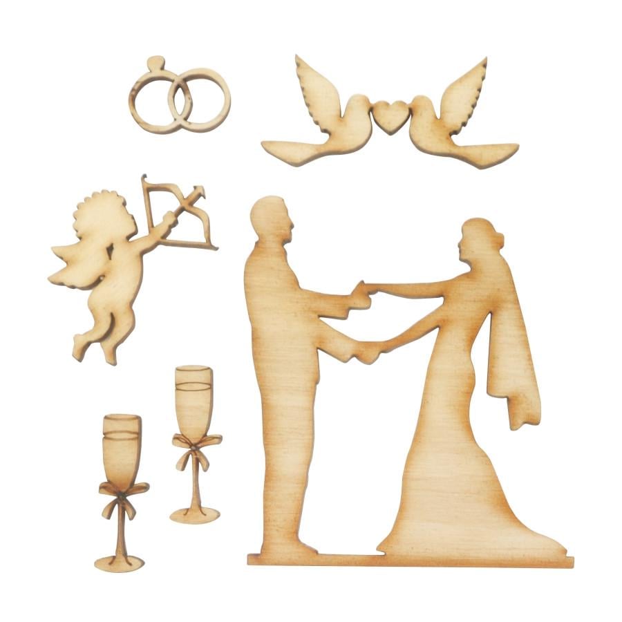 Набор заготовок для декупажа для декорирования "Весілля" фанера 6 шт. (4823100197342)