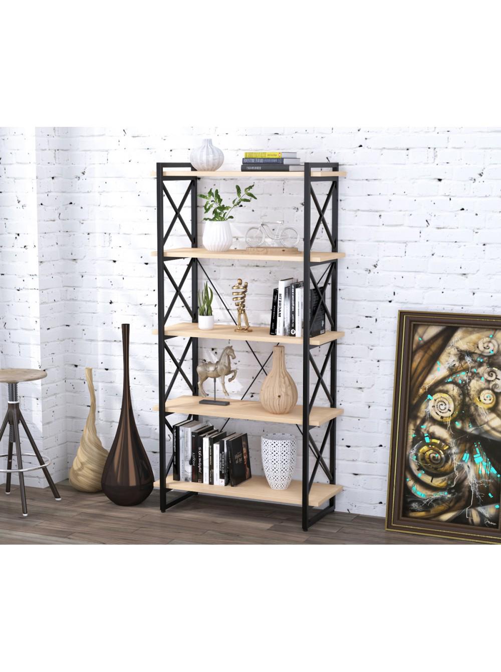 Стеллаж MSM Loft Скиф-5-920 Дуб Сонома/Черный (92305)