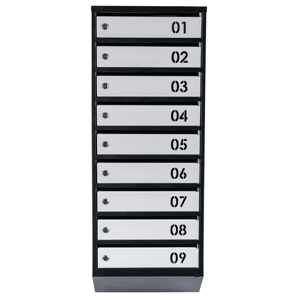 Почтовый ящик многосекционный ЯП09В 9-ячеек с замками Черный/Серый (11551100) - фото 2
