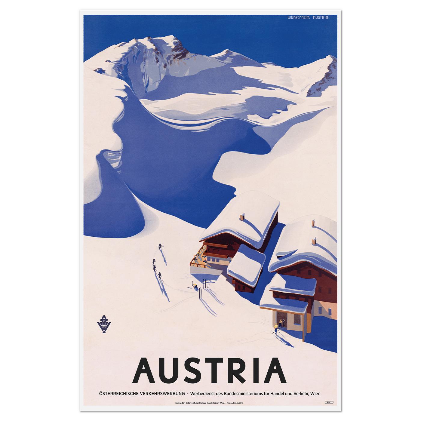 Плакат ретро Австрія 1930 56x86 см (0223)