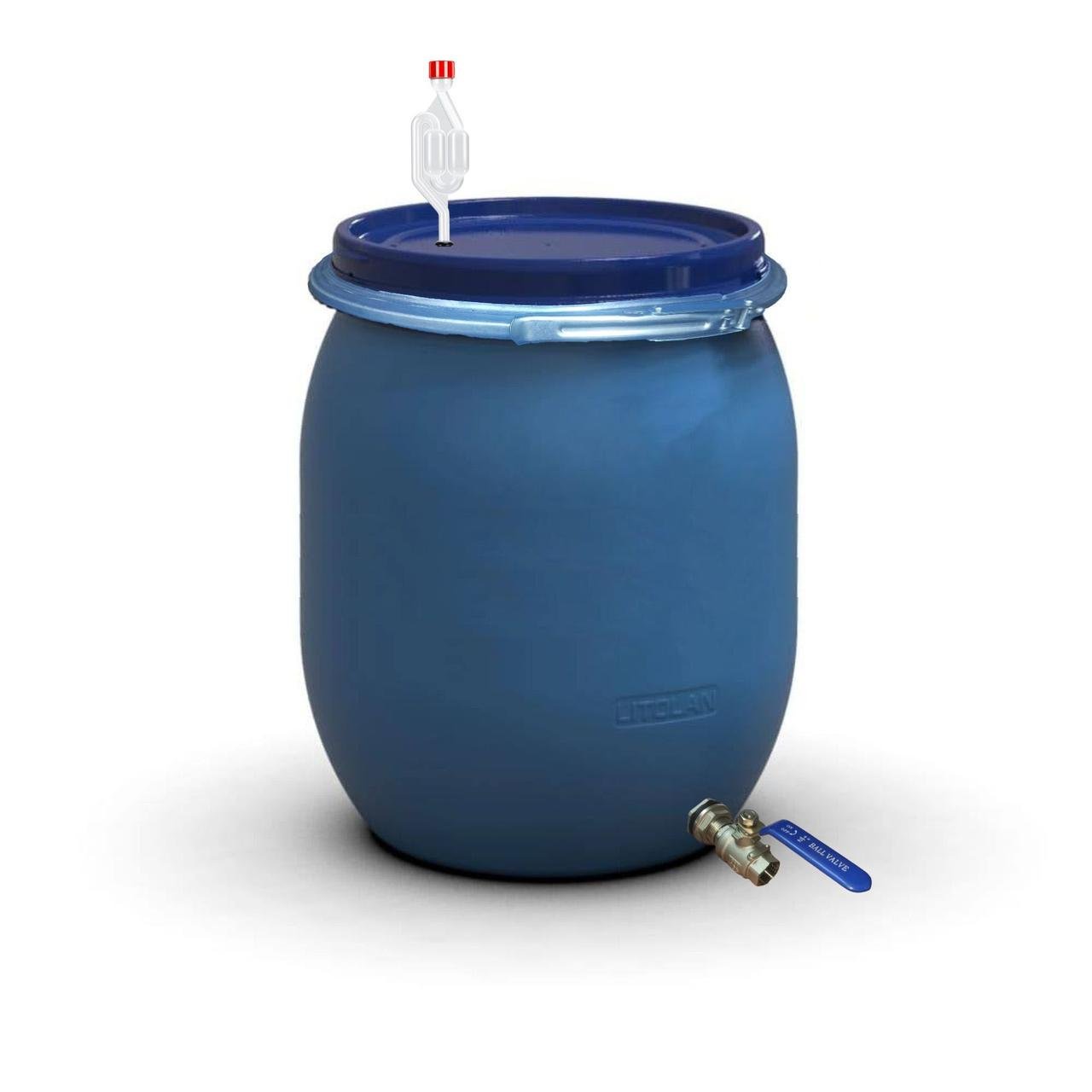 Бочка для брожения Litolan с гидрозатвором S металлическим хомутом и краном 1/2" из нержавеющей стали AISI 304 100 л (27583М) - фото 1 Бочка для брожения Litolan с гидрозатвором S металлическим хомутом и краном 1/2" из нержавеющей стали AISI 304 100 л (27583М) - фото 1