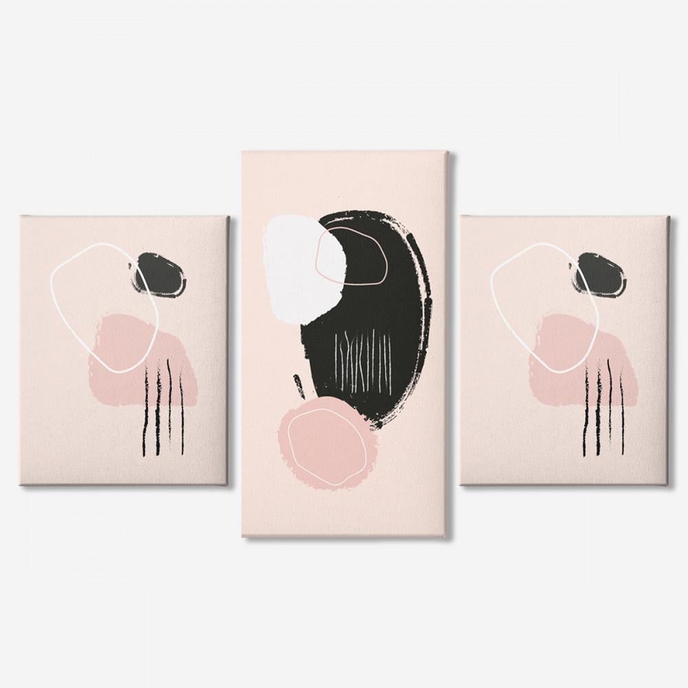 Модульная картина Malevich Store Pink из трех частей 96x60 см (MK322008)