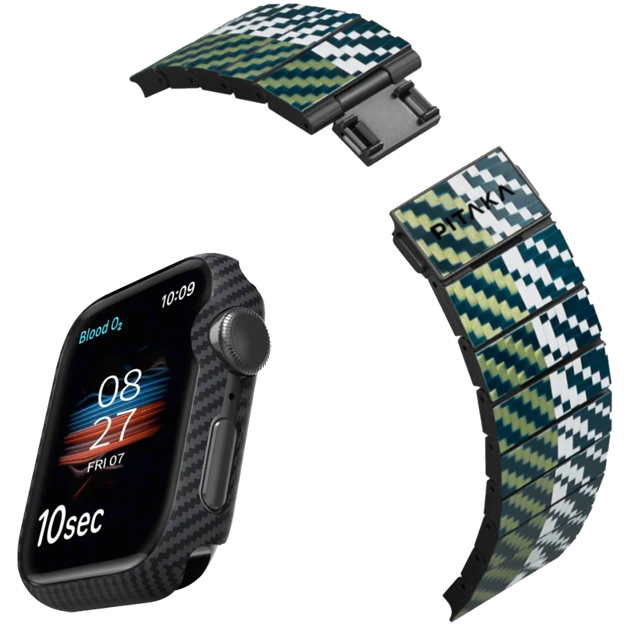 Ремінець і чохол Pitaka Chroma Carbon Band for Watch 7 Poetry of Things Wind and Air Case 45 мм (AWB2306 KW2002A)