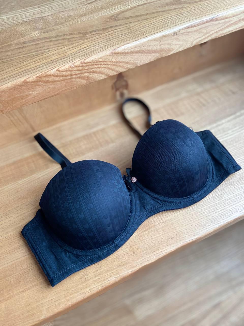 Бюстгальтер анжелика с формованными чашками и поролоновым корректором на косточке 85C Черный (31905-1)