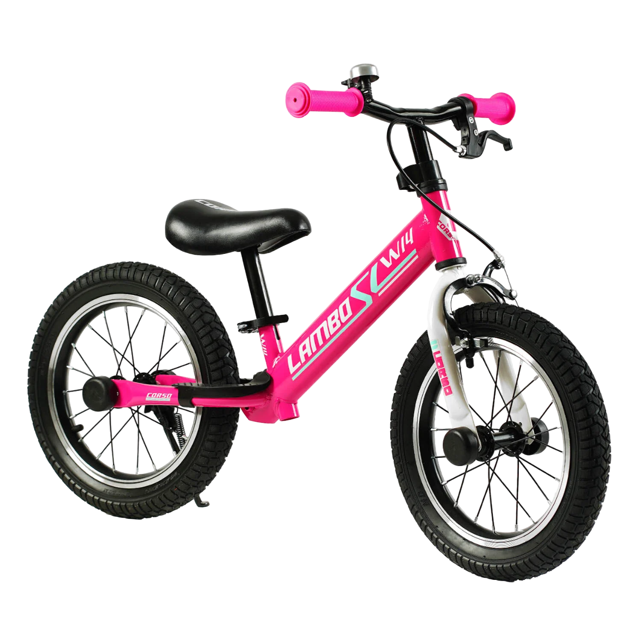 Біговел Corso Lambo сталева рама/ручне гальмо/колеса надувні резинові 14"/дзвоник Pink (144050)