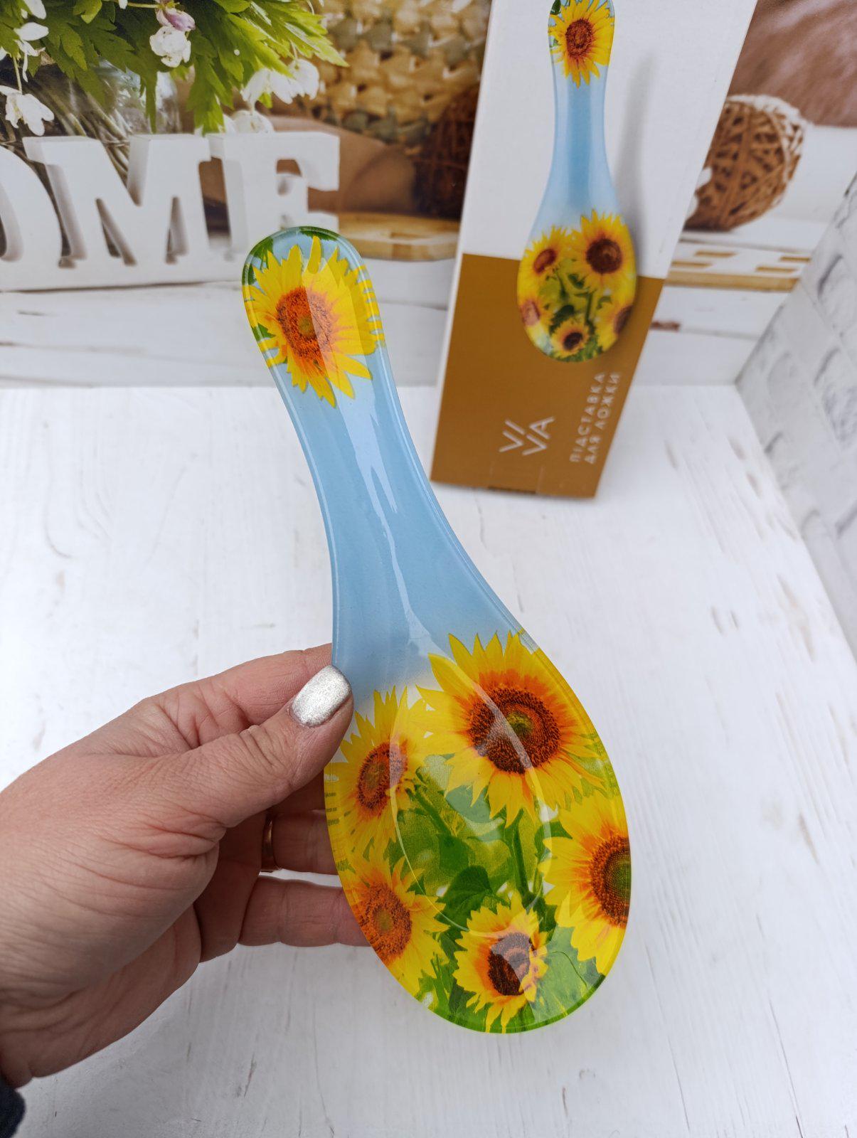 Підставка під ложку Viva SUNFLOWER скло 23 см (SP04-B) - фото 2