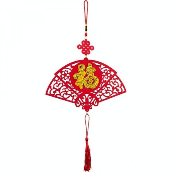 Новорічна підвіска Seta Віяло Червоний (19-720RD-GL)