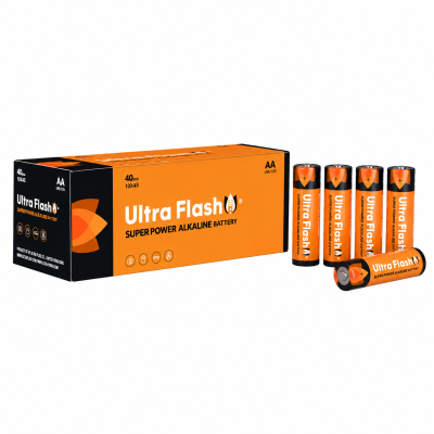 Батарейки Ultra Flash SUPER POWER ALKALINE AА 40 шт.