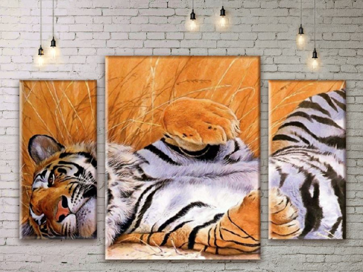 Картина модульная 3 части ArtStar Тигр 120х180 см ADJ0058