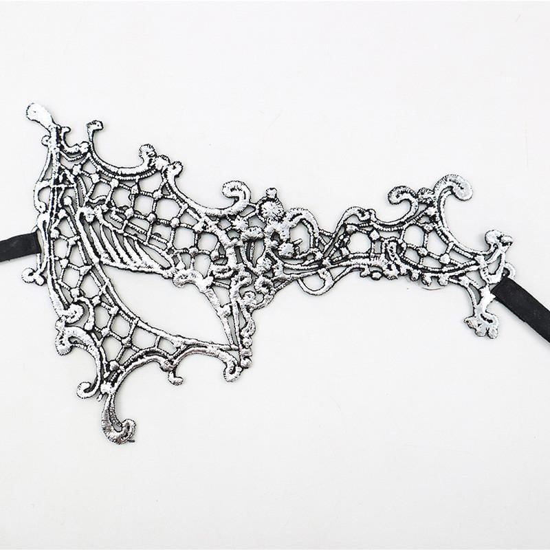 Маска маскарадная на один глаз 20х14 см Серебристый (132430/1)