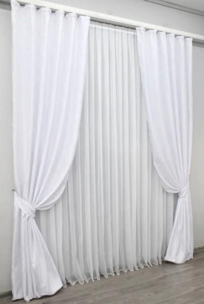 Штори у вітальню/спальню Мармур Al1 1,5х2,7 м 2 шт. Білий (1300ш) - фото 5