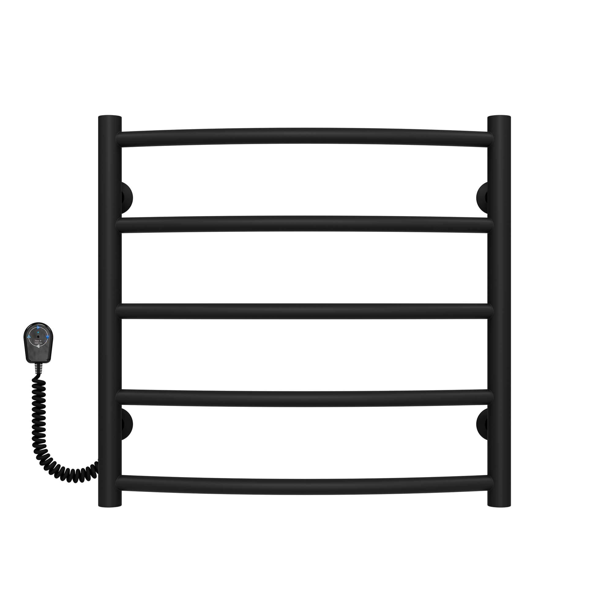 Полотенцесушитель электрический Deffi Классик П5 EF16 левое подключение нержавеющая сталь 500х500 мм Черный (C.DK.50.50.5.E.B.L.5)