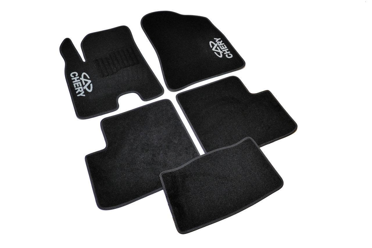 Килимки автомобільні ворсові в салон для Chery Tiggo 2006-т. ч. 5 шт. Чорний (BLCCR1074)