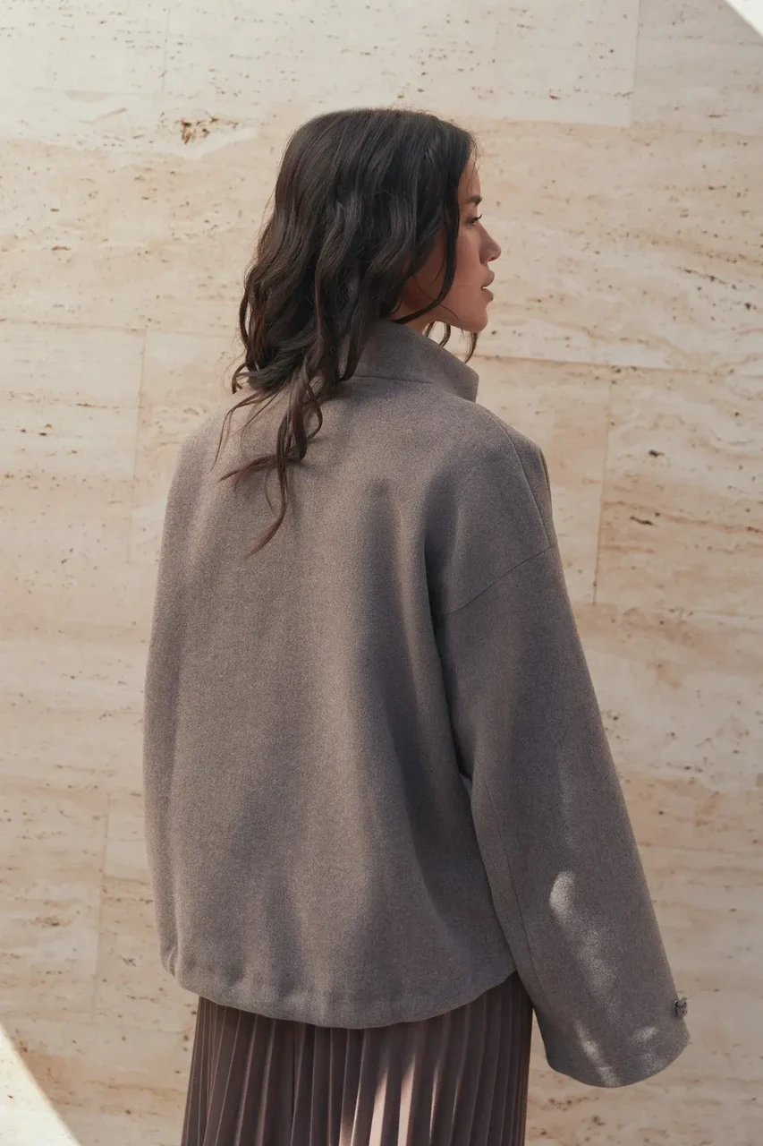 Пальто жіноче укорочене Seventeen XXL-3XL Коричневий (2701145554) - фото 6 Пальто жіноче укорочене Seventeen XXL-3XL Коричневий (2701145554) - фото 6