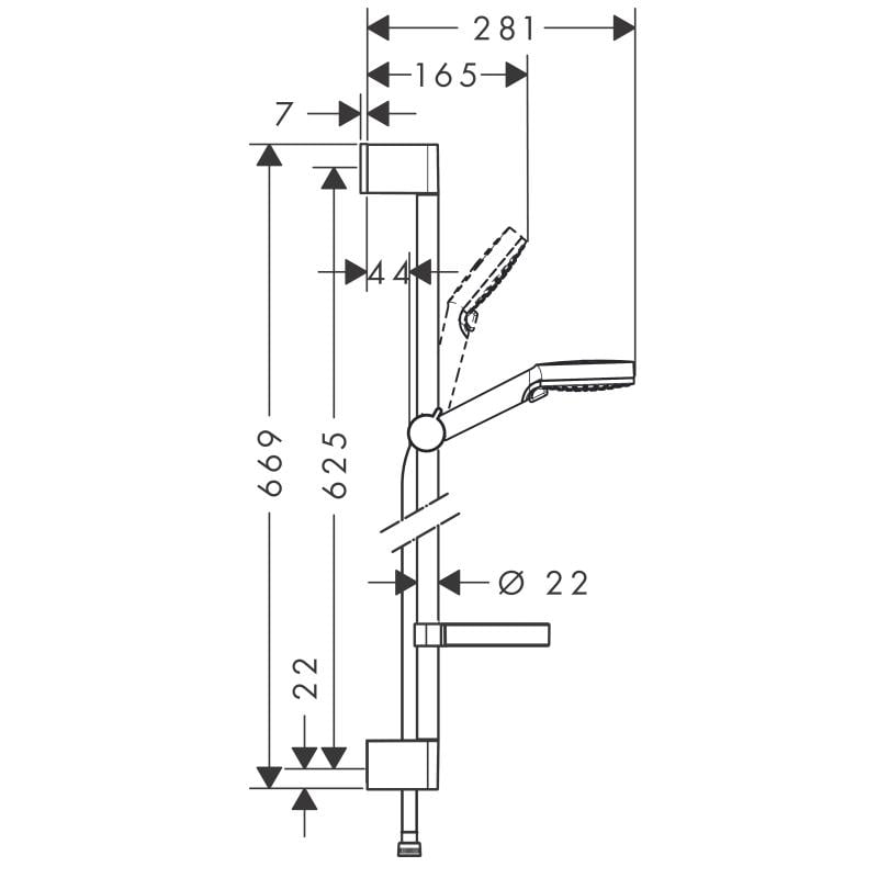 Душевой комплект Hansgrohe CROMETTA VARIO 26553400 со штангой Хром (111983) - фото 2