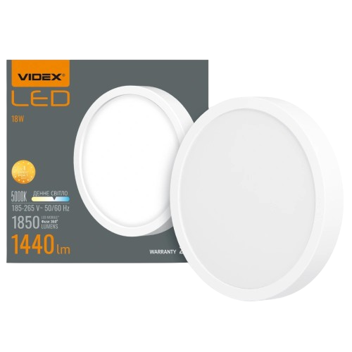 Світлодіодний світильник накладний Videx 18W/5000K/220V/1440 Lm Білий (a7193c60)