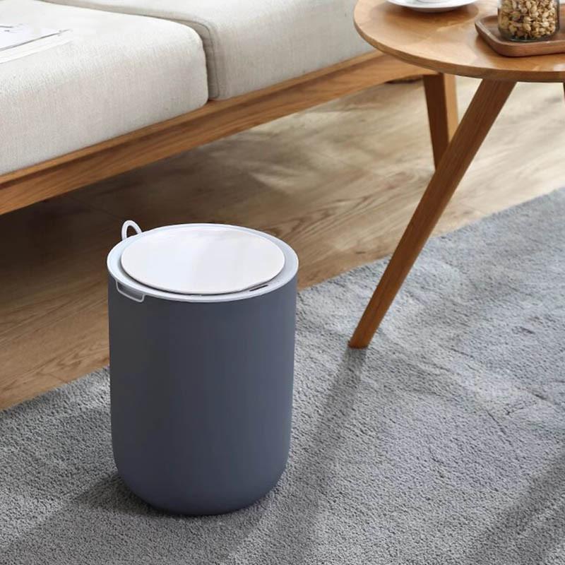 Відро для сміття сенсорне JAH Waterproof кругле 8 л Сірий - фото 2