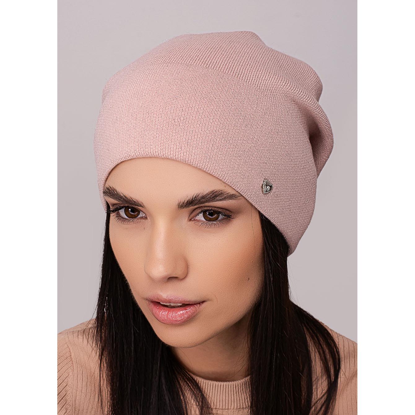 Шапка жіноча Leks ІНДІГО без підкладки вовняна з відворотом гладкого в'язання one size Пудровий (277572) - фото 1 Шапка жіноча Leks ІНДІГО без підкладки вовняна з відворотом гладкого в'язання one size Пудровий (277572) - фото 1