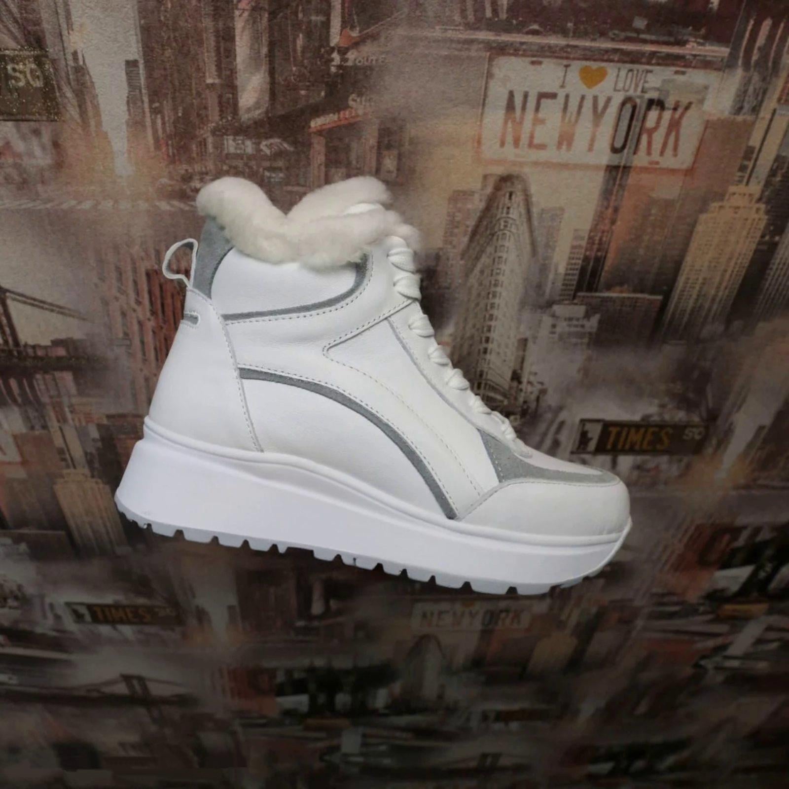 Кроссовки женские зимние Anri кожаные с натуральным мехом р. 39 (862/8)